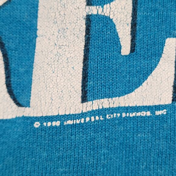 Vintage Movie Raglan Sweatshirt Womens Large 21x21 Blue Boxy - Picture 8 of 15